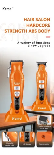 Super Combo Kemei Profesional Inalámbrico Con Base Km-8543