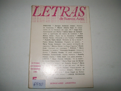 Letras De Buenos Aires · N° 5 - Diciembre 1981