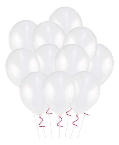 Paquete De 100 Globos De Látex Blancos De 12 Pulgadas Para D