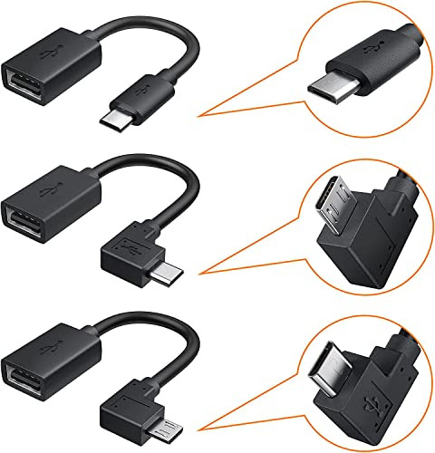 Cable Micro Usb Otg Corto De 15 Cm, Cablecreation Micro, Paq