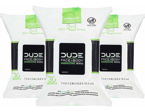 Toallitas De Cara Dude Productos, Sin Perfume, 120 Unidades,