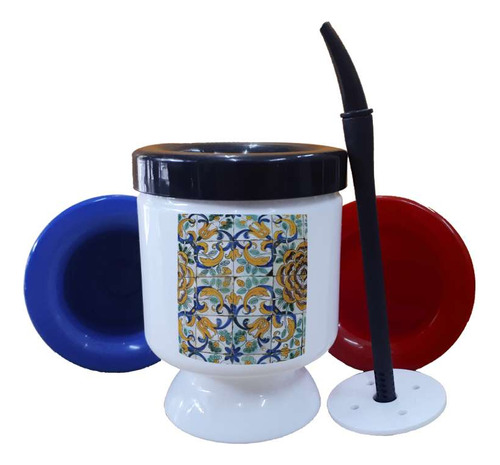 Mate Plastico Azulejos Colores Decoracion Moderna Arte