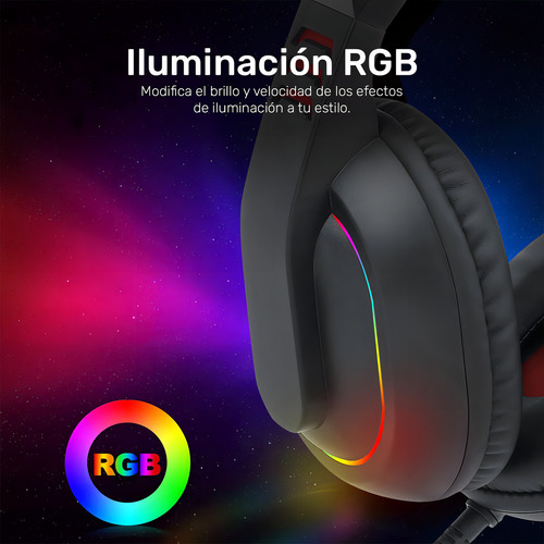 Auriculares Gamer Redragon H120rgb Ares Rgb Aux 3.5 Mm X 2 Negro
