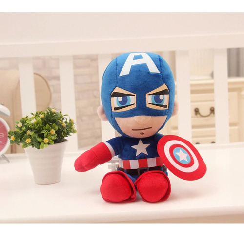 Peluche de superhéroe de Capitán América Marvel, 30 cm, listo para entrar