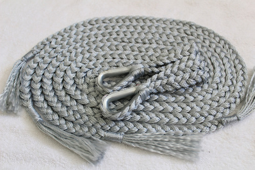 Soga Cuerda Para Hamaca Incluye Par De S Metalica Negra Color Gris Color