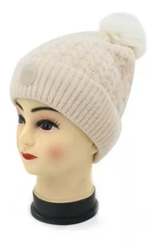 Gorro Lana Mujer Tejido Invierno Con Pompon Calidad Premium