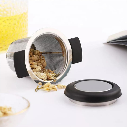 Infusor De Chá Coador Em Aço Inox Com Alça Silicone