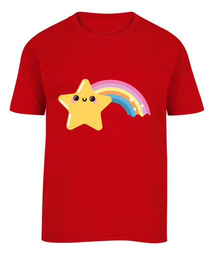 Playera Camiseta Infantil Estrella Fugaz - Arcoíris Mágico