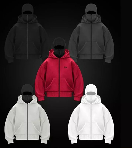 Sudadera Doble Capucha Unisex Felpa Abrigo Largo Ancho Otoño