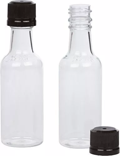 (12) Mini botellas de licor cuadradas 1.7 fl oz negro mini botellas vacías  de alcohol de plástico (negro)