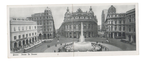 Genova Antigua Postal Doble Perfumeria Caleri Piazza Ferrari