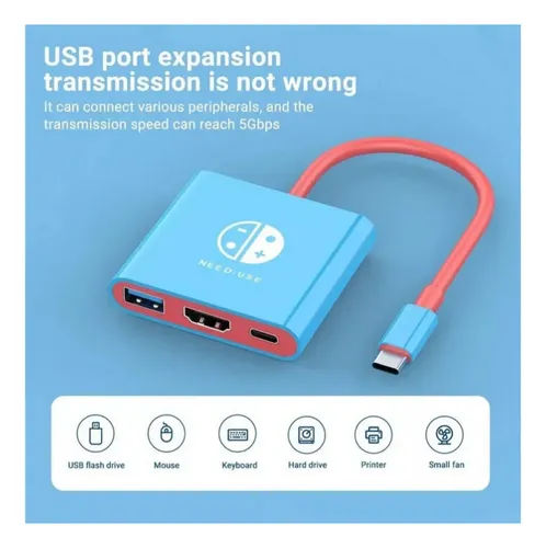 Mini Dock Adaptador Tipo C Tv Hdmi Para Switch