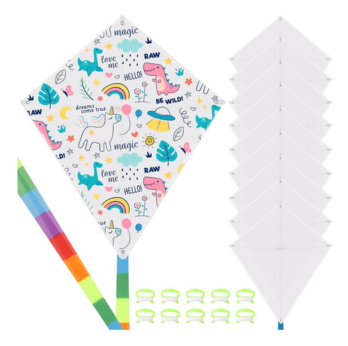 Kites En Blanco De Bricolaje 10 Paquetes, Cometas A Granel A