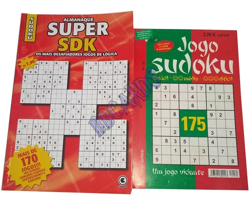 Livro Jogo Sudoku Importado Nível Fácil Médio e Difícil - Outros