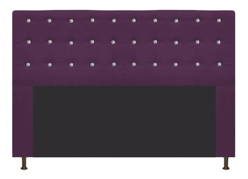 Cabeceira Estofada Dama 195 Cm King Size Strass Sued Roxo