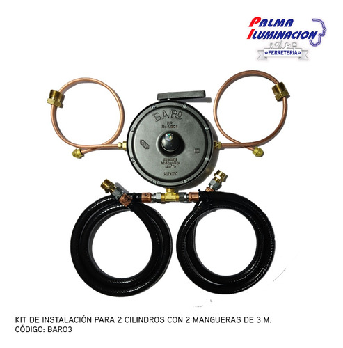 Kit De Instalación P/regulador 2 Cil. C/2 Mangueras 3m