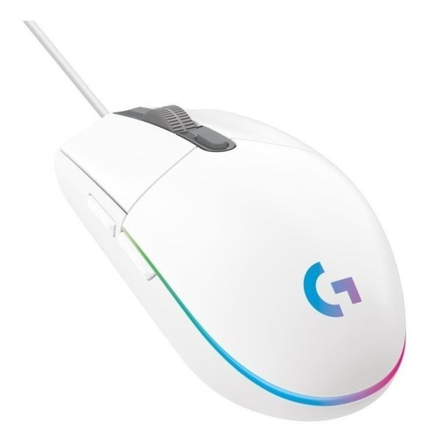 Imagen 1 de 3 de Mouse de juego Logitech  G Series Lightsync G203 blanco