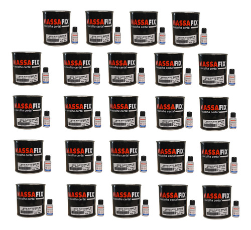 Kit C/24 Massa Plástica Branca 800g Royal (com Catalisador)
