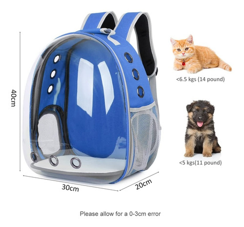 Imagen 4 de 6 de Mochila De Transporte Con Puente Mascotas Gatos Perros Conej