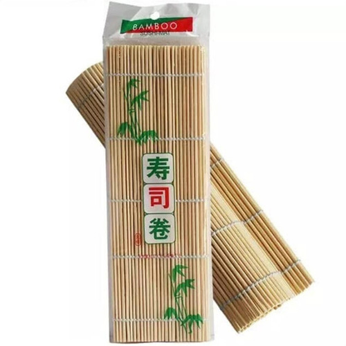 Imagen 2 de 7 de Esterilla Para Sushi Madera 24x24 Cm Mat Redonda - 01mercado