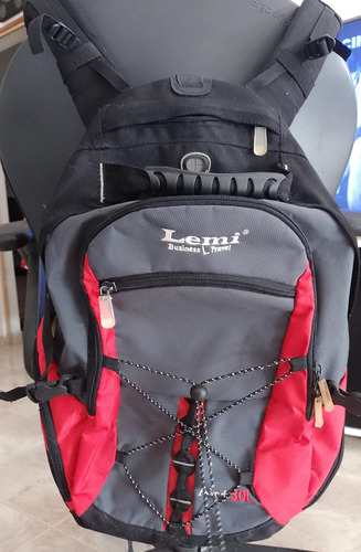 Mochila Senderismo Viaje Camping Urbana 30 L Impecable Gris Oscuro Liso (Usado)