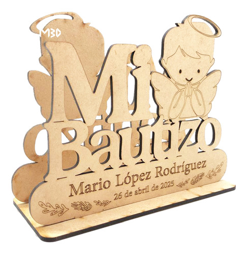 Servilleteros De Bautizo Personalizado (30 Pzas) Mdf Niño