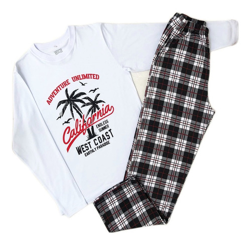 Pijama De Hombre Camiseta Manga Larga Y Pantalón