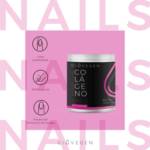 Imagen 4 de 7 de Giovegen Nails - Colágeno Hidrolizado Bebible Para Las Uñas