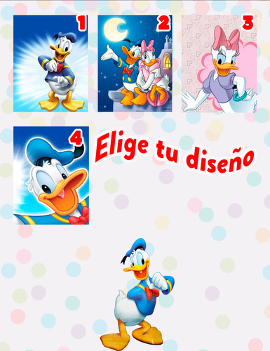 Morralito Recuerdo Fiesta Bolo Pato Donald Personalizado 25u