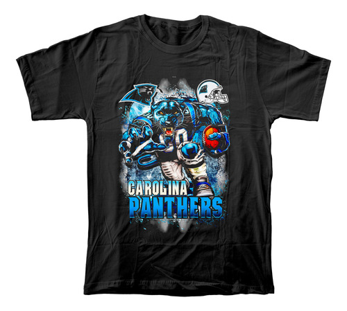Camiseta Algodón Peinado Carolina Panthers Fútbol Americano