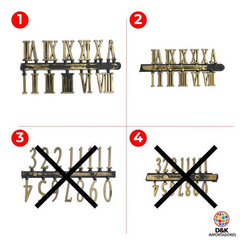 Imagen 2 de 10 de Maquina Reloj Pared Premium 3 Juegos Agujas Números 18mm 229