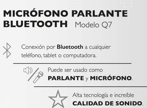 Microfono Parlante Inalambrico Bluetooth Para Karaoke Rosa