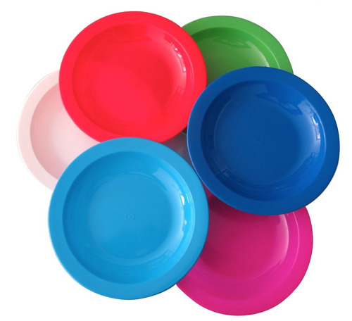 Plato Hondo Plástico Irrompible 22 Cm Colores - Artico Store