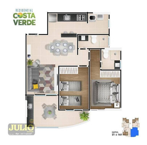 Imagem 14 de 20 de Apartamento Com 2 Dormitórios À Venda - Vila Atlântica - Mongaguá/sp - Ap1098
