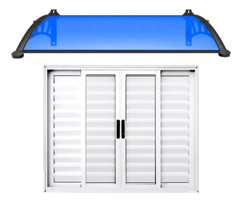 Toldo Policarbonato Alveolar Win Home 100cm X 62cm Azul