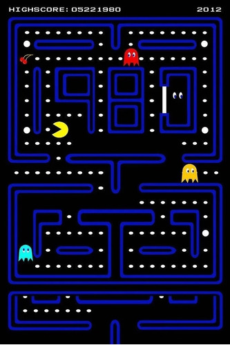 Poster Retrô Classic Game - Pac Man 30x45cm Plastificado