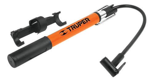 Bomba de aire manual portátil Truper BOM-MI para pelotas color naranja/negro 60psi
