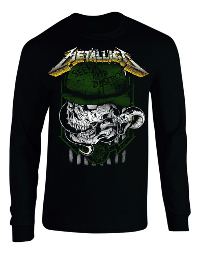 Camiseta Metallica Metal Manga Larga Camibuso Sueter Geek