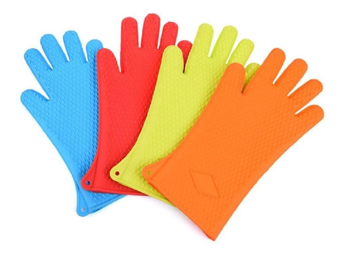 Guantes De Silicona Horno Toma Ollas Guante Protector Cocina