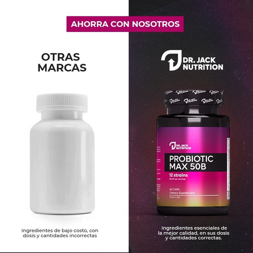 Imagen 5 de 7 de Probiotic Max 50 B - 60 Capsulas | Dr Jack Nutrition
