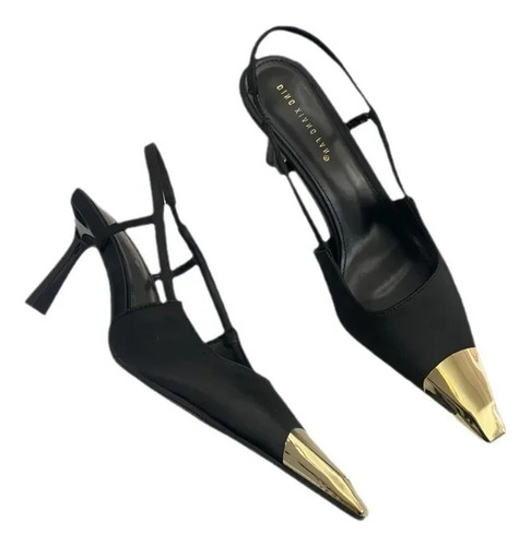 Sandalias De Tacón Alto Con Punta Puntiaguda - Zapatos De Mo