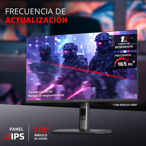 Monitor Gamer 27 Balam Rush Mxt27p 1ms 165hz Qhd Ips Pivote Negro