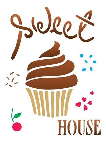 Stencil 15x20 Doces Sweet House (opa 2238)