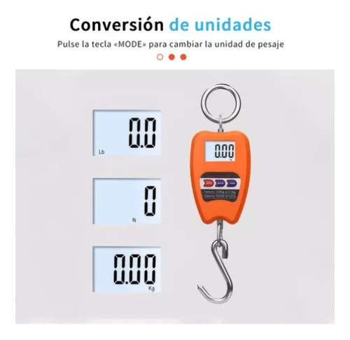Lcd Báscula Industrial Digital Colgante 200kg, Kg /lb/ N Naranja Oscuro
