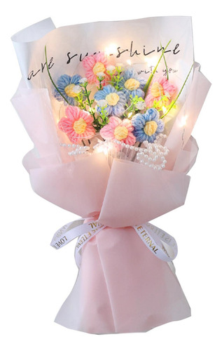 Bouquet De Flores De Crochet Con Arreglo Floral Hecho A Mano