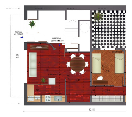 Departamento En Planta Baja Con Patio Exclusivo En Pichincha
