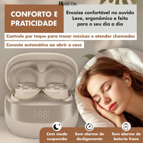 Fone De Ouvido Bluetooth Sem Fio Tws Com Display Hold On Digital