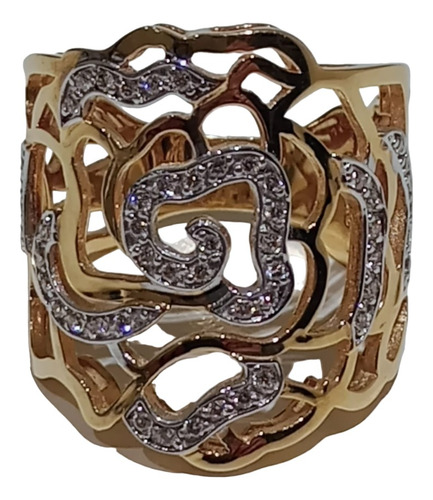 Anel Em Ouro 18k Com Diamantes .