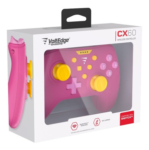 Imagen 6 de 9 de Control Inalámbrco Cx60 Princess Peach Voltedge Switch Color Rosa