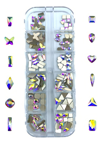 Piedra Strass Para Uñas Decoración Surtida Figuras Manicure Color Tornasol